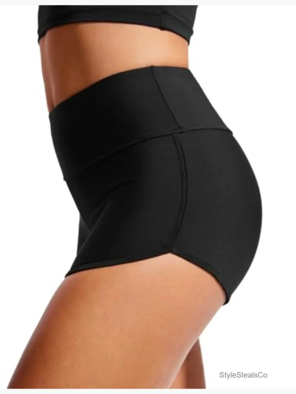 High Waisted Dolphin Board Shorts 2.5" with Liner Quick Dry Swim Bottoms - Picture 4 of 5